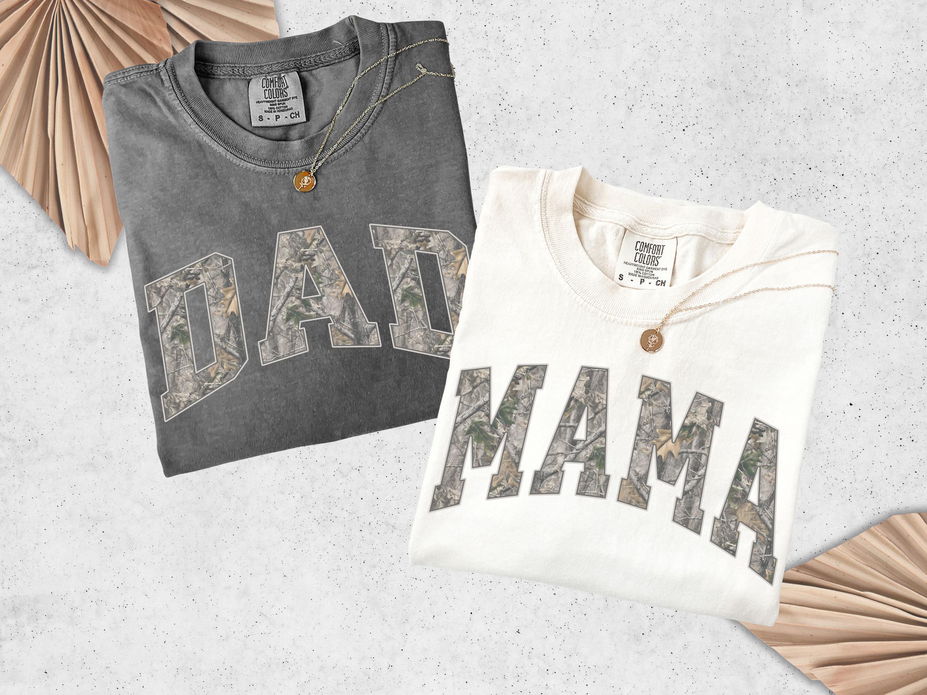 Premium Comfort Colors 1717 T-Shirt with Camo MAMA Print | Soft Wash Cotton Mom Tee - detail view