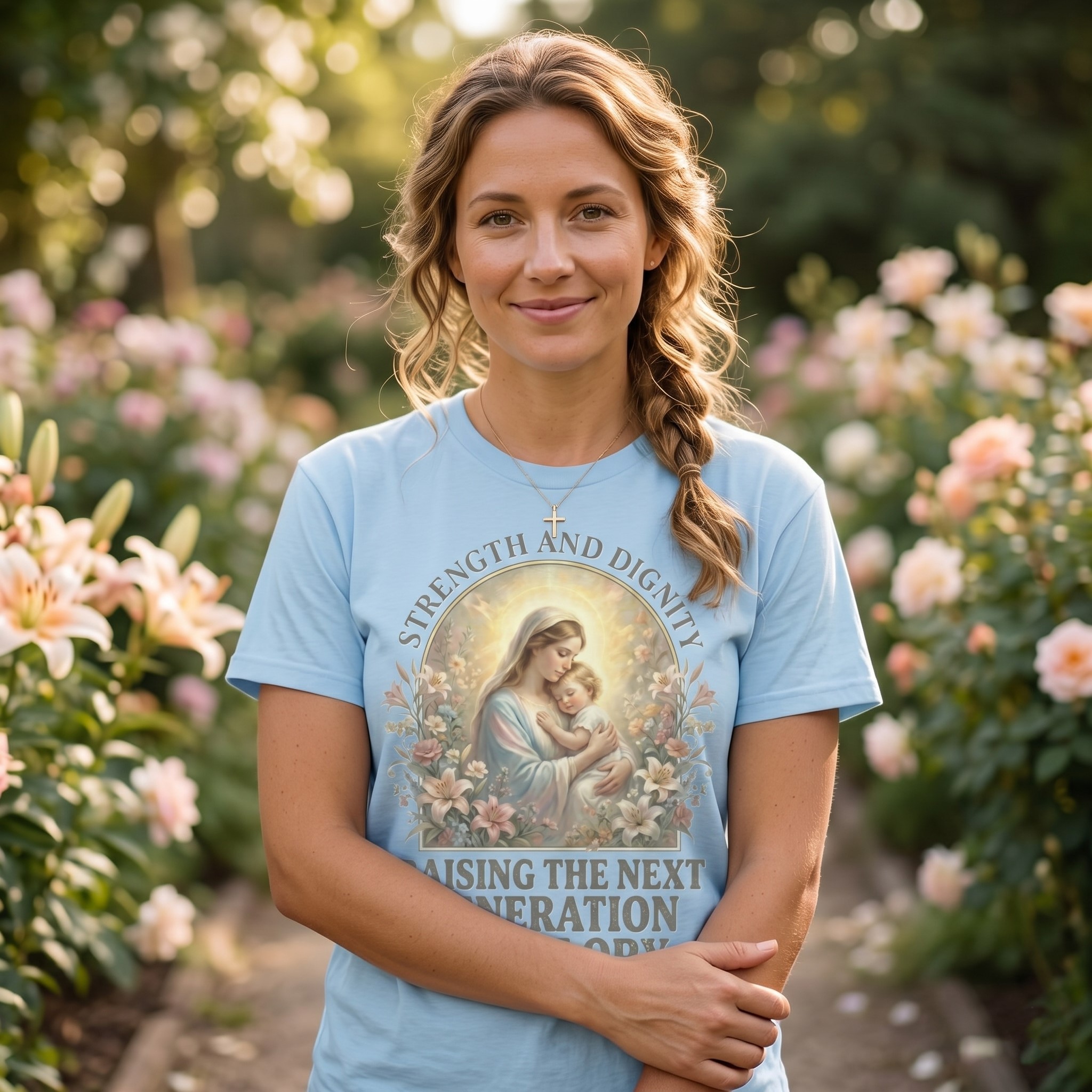Raising the Next Generation for Glory Shirt – Christian Mother's Day Gift - detail view