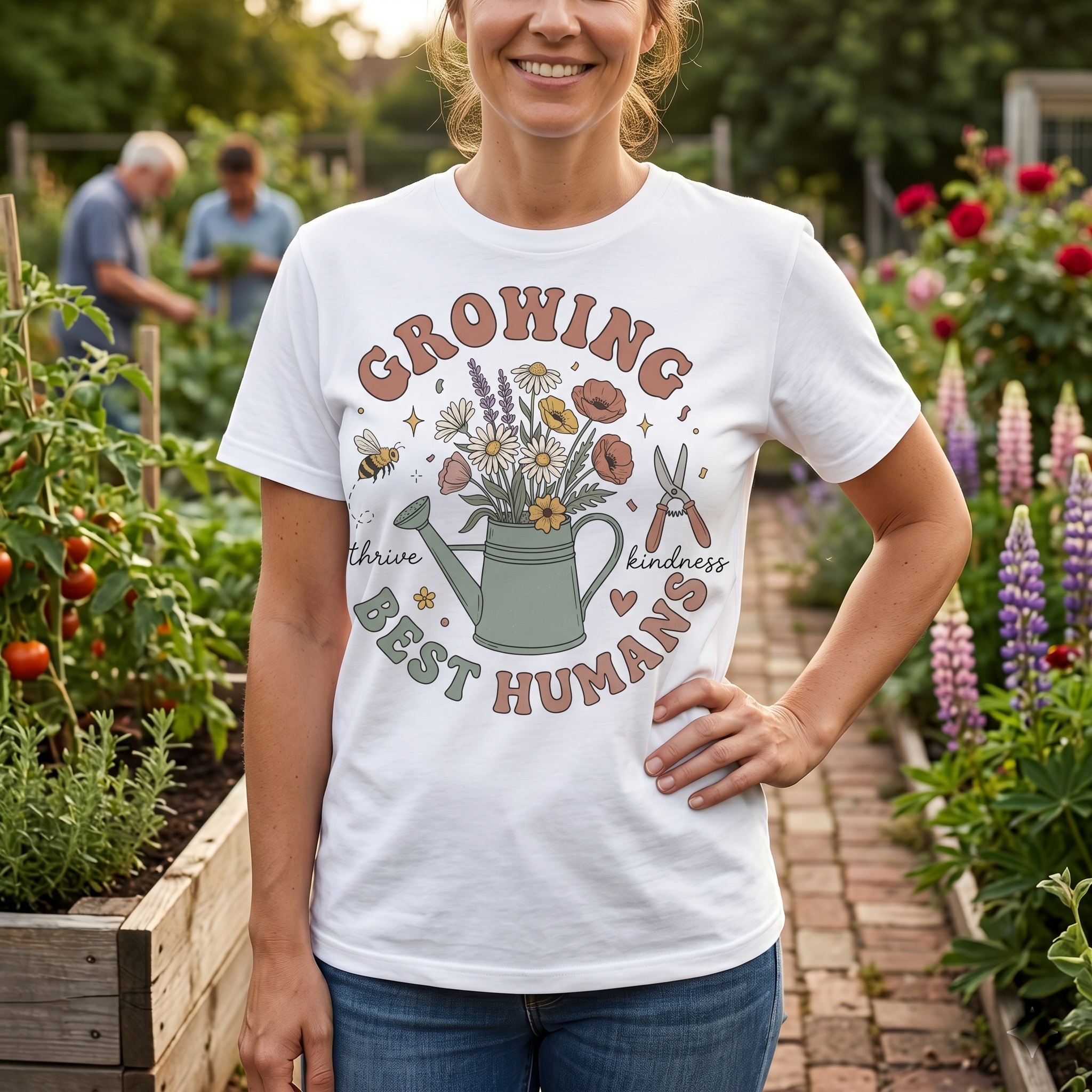 Gardening T-shirt – Mother's Day Gift for Mom Floral Plant Lover - back view