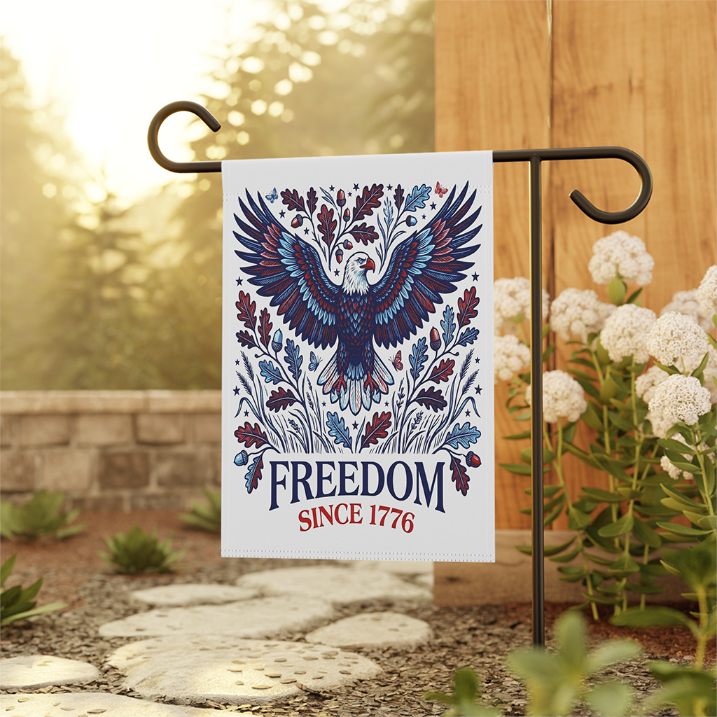 Freedom Since 1776 America Eagle Flag - USA Patriotic Gift for Him & Her - back view