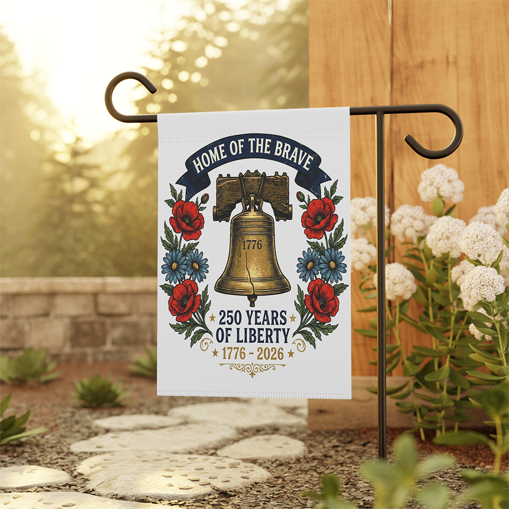 Home Of The Brave USA 250 Years Of Liberty Flag - 4th of July Gift for Her - back view