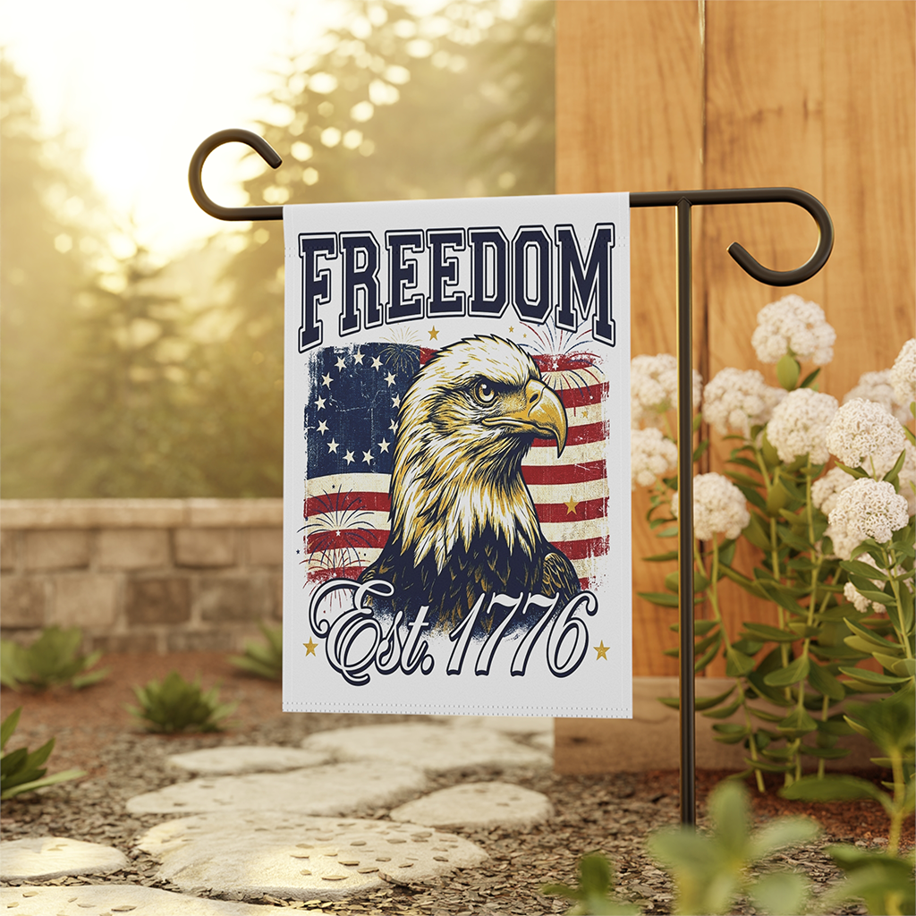 Vintage Freedom est 1776 USA Patriotic Eagle Flag - 250th Anniversary Gift for Him - back view