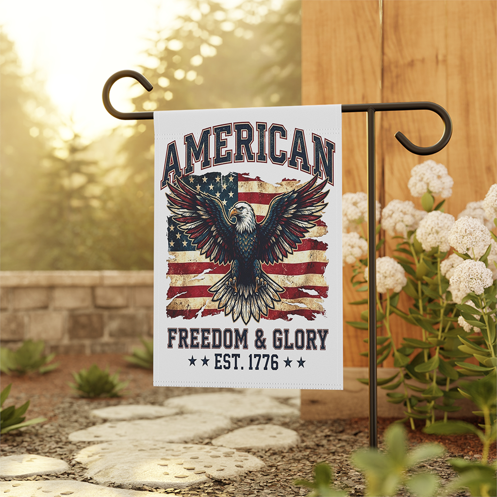 American Freedom & Glory Patriotic Eagle Flag - Independence Day Gift House Decor - back view