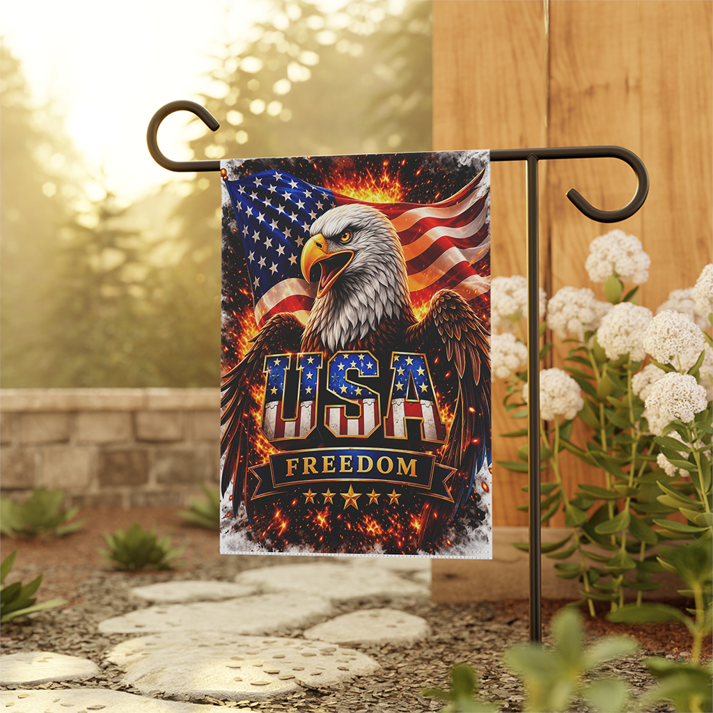 Eagle Patriotic USA Freedom Flag - 4th of July Gift for Him - back view