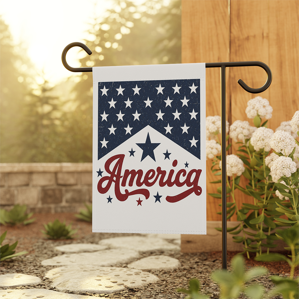 Red White Blue America Flag - Ideal 4th of July Patriotic Gift for House Decor - back view