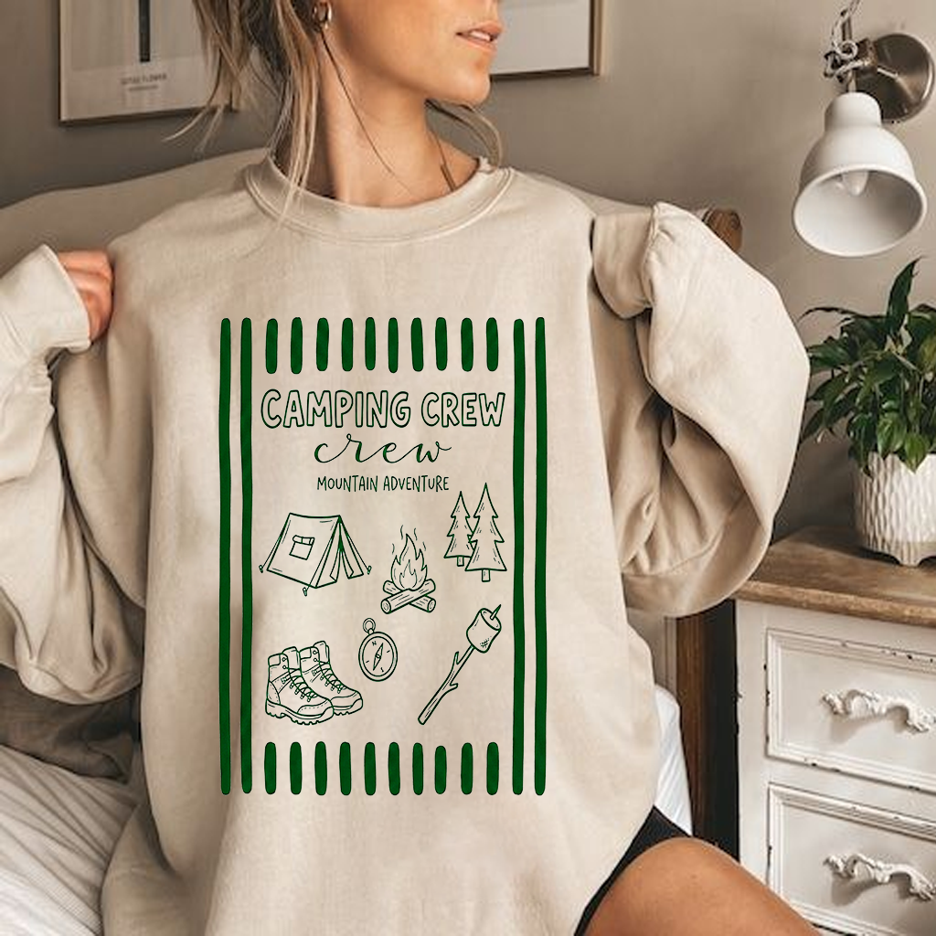 Camping Crew Mountain Adventure Sweatshirt - Ideal Gift for Hiking Lovers - back view