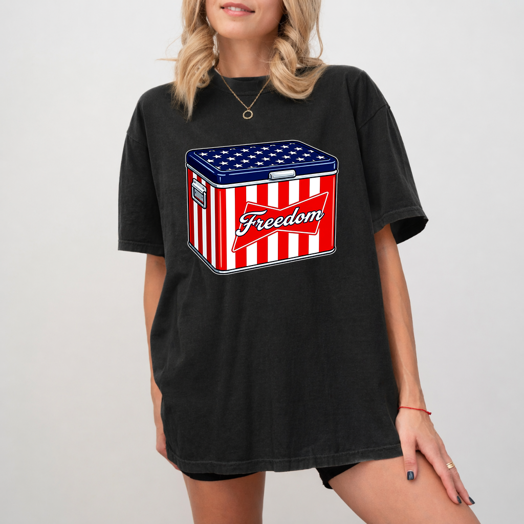 Freedom American Beers Comfort Colors Shirt - Cool America 4th of July Gift for Beer Lovers - back view