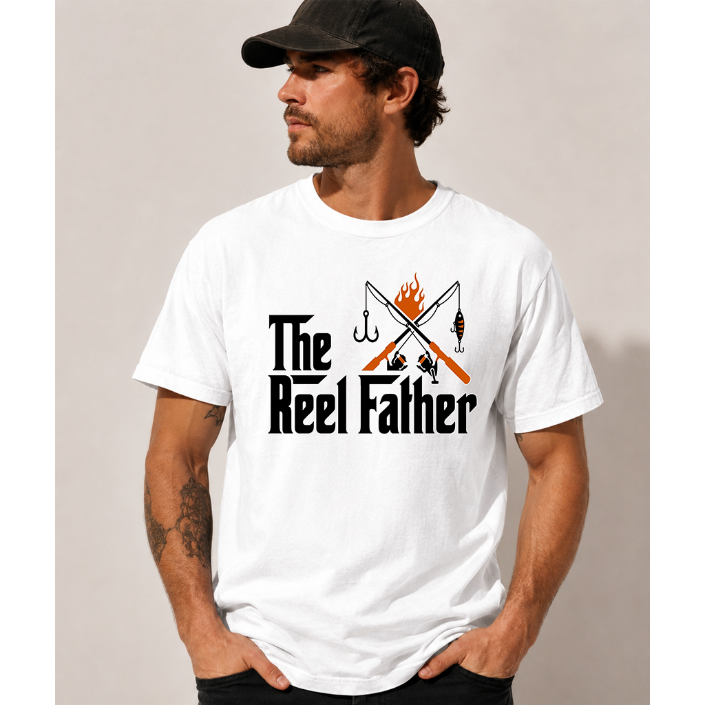 The Reel Father T-Shirt for men - Fishing Dad Shirt - Cool Father's Day Gift for Him - back view