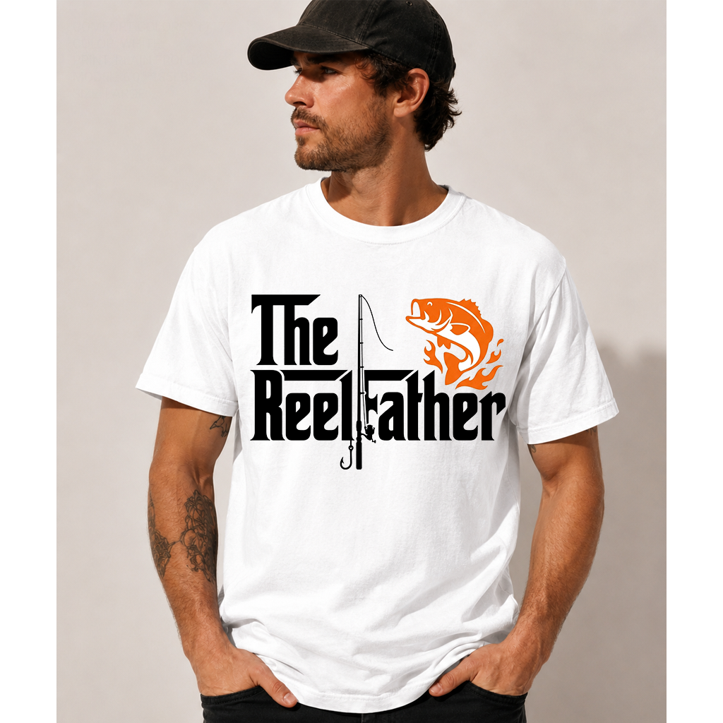 Comfort Colors The Reel Father Shirt - Fishing Dad Shirt - Perfect Gift for Father's Day - back view