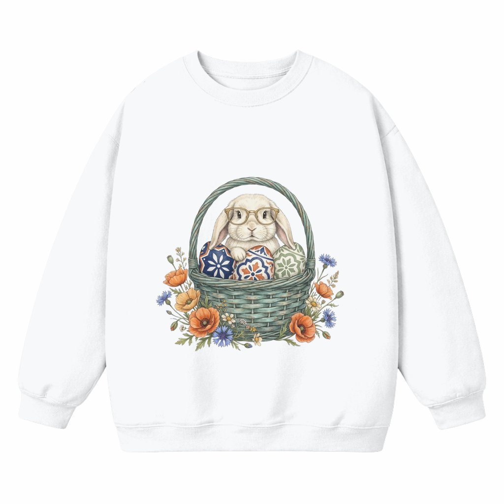 Easter Bunny Sweatshirt – Cute Rabbit Graphic Spring Holiday Gift - front view