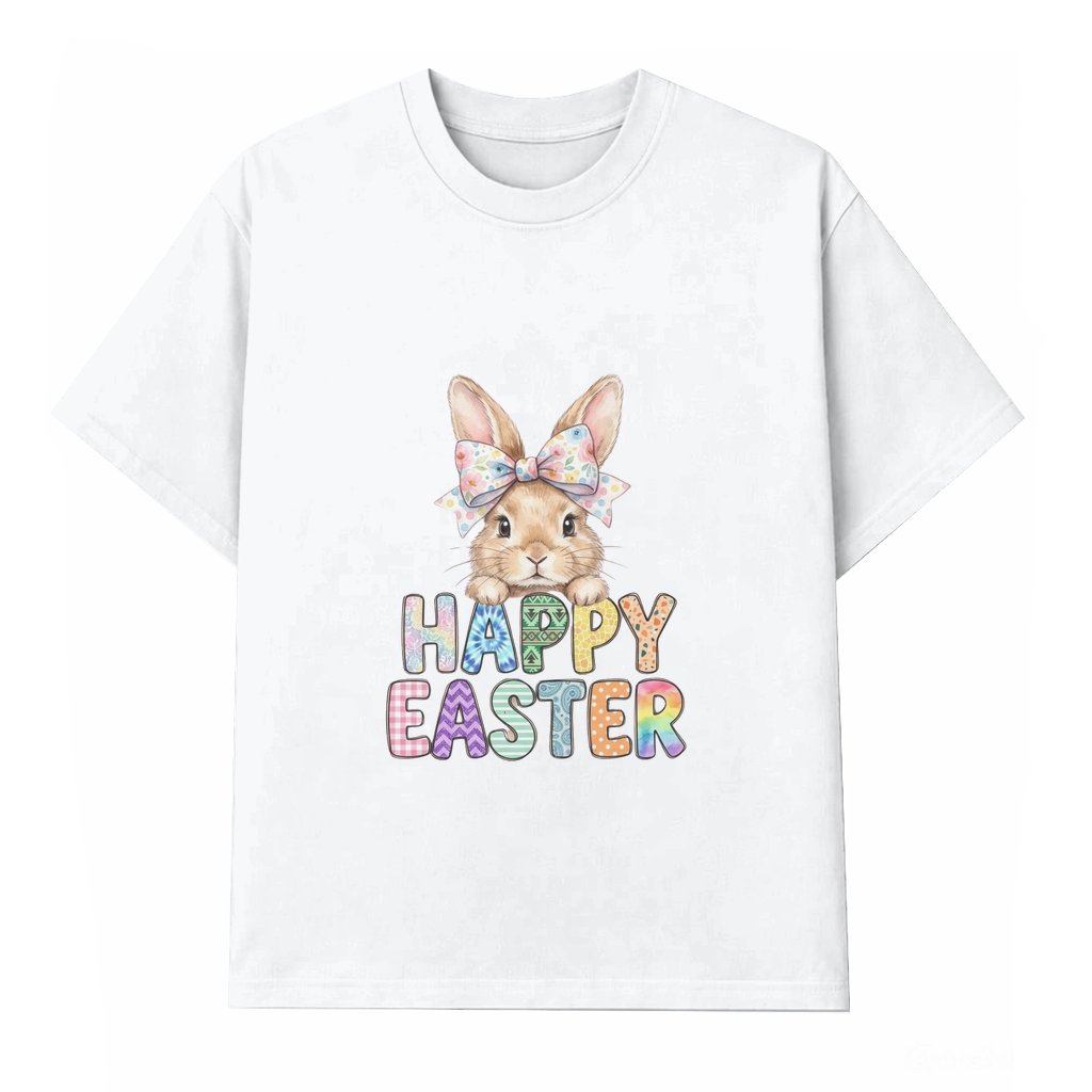 Easter Bunny Portrait T-shirt – Easter Gift Cute Pastel - front view