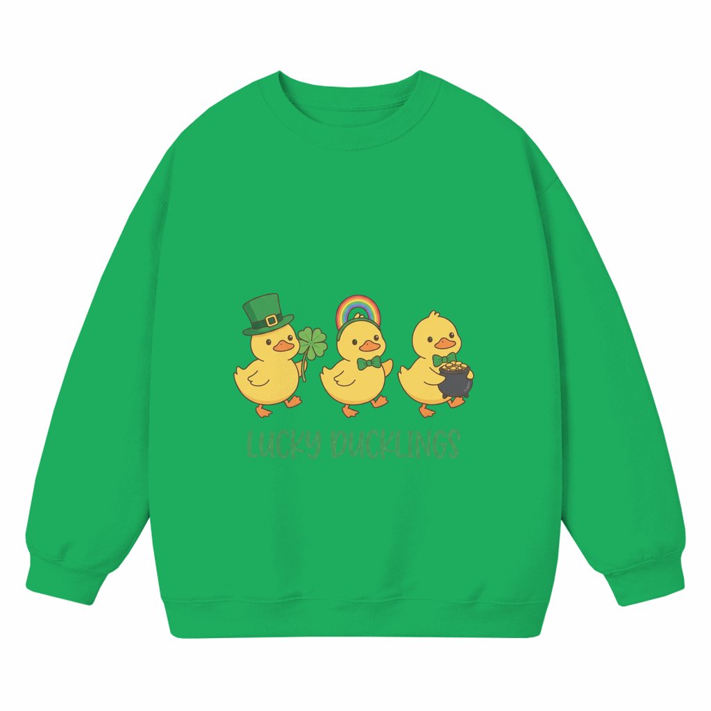 Lucky Ducklings Sweatshirt – St. Patrick's Day Gift Cute Green - front view