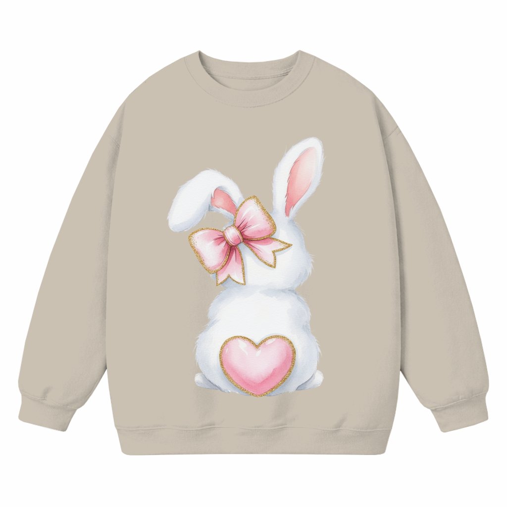 Coquette Pink Bow Easter Bunny Sweatshirt – Easter Day Gift Retro - front view