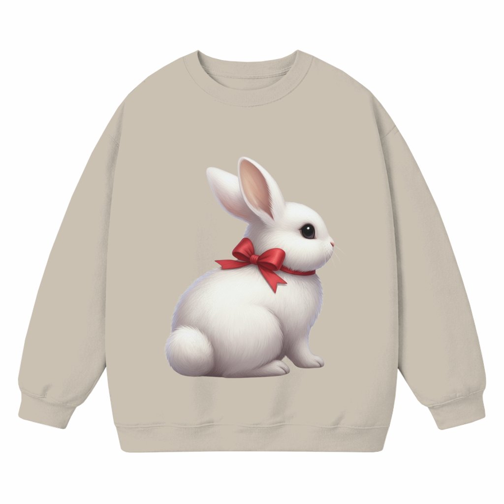 Easter Bunny Sweatshirt – Easter Day Gift for Her Retro Coquette Bow - front view
