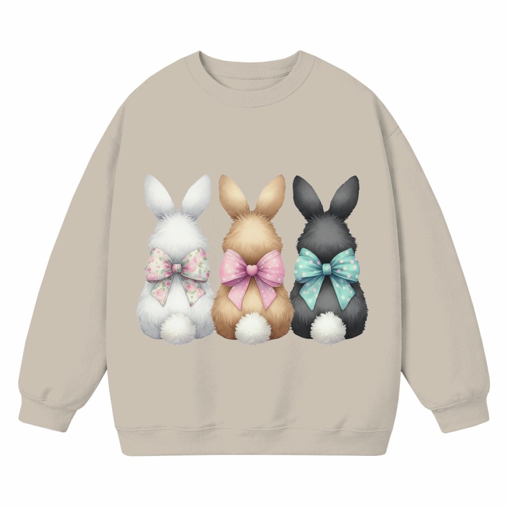 Coquette Bow Easter Bunny Sweatshirt – Easter Gift for Women Cute - front view