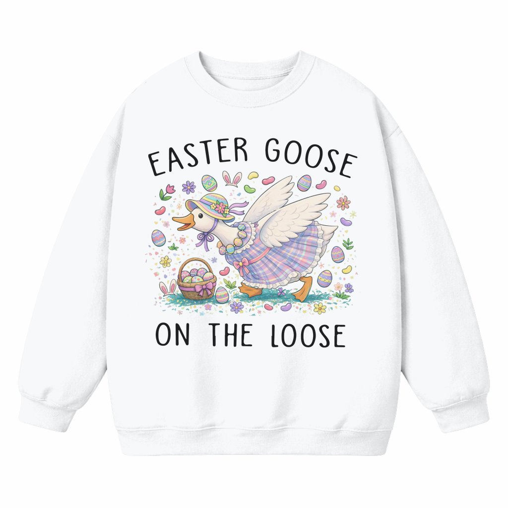 Goose on The Loose Sweatshirt – Easter Gift for Her Cute - front view