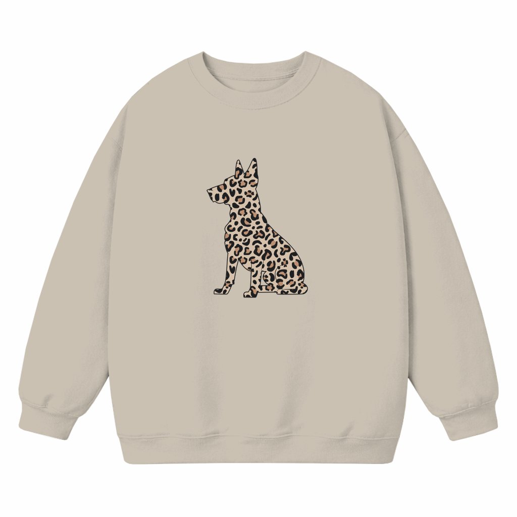 Leopard Print Belgian Malinois Sweatshirt – Dog Lover Gift for Her - front view