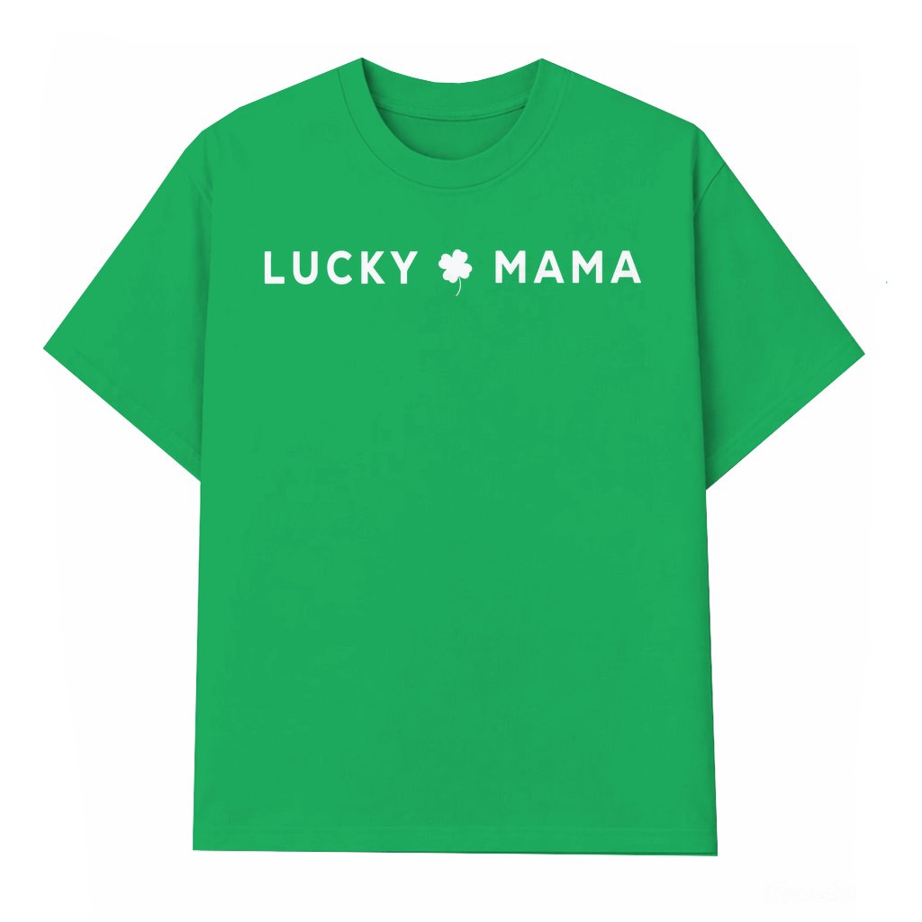 Lucky Mama Lucky Dad T-shirt – St Patricks Day Pregnancy Announcement Gift for Mama Dad - front view