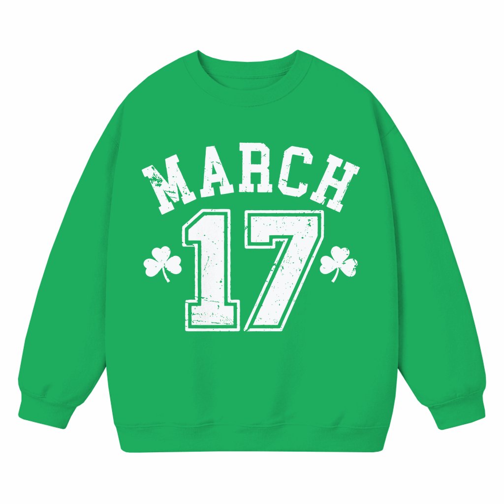 Retro Shamrock Sweatshirt – St. Patrick's Day Lucky Irish Gift - front view