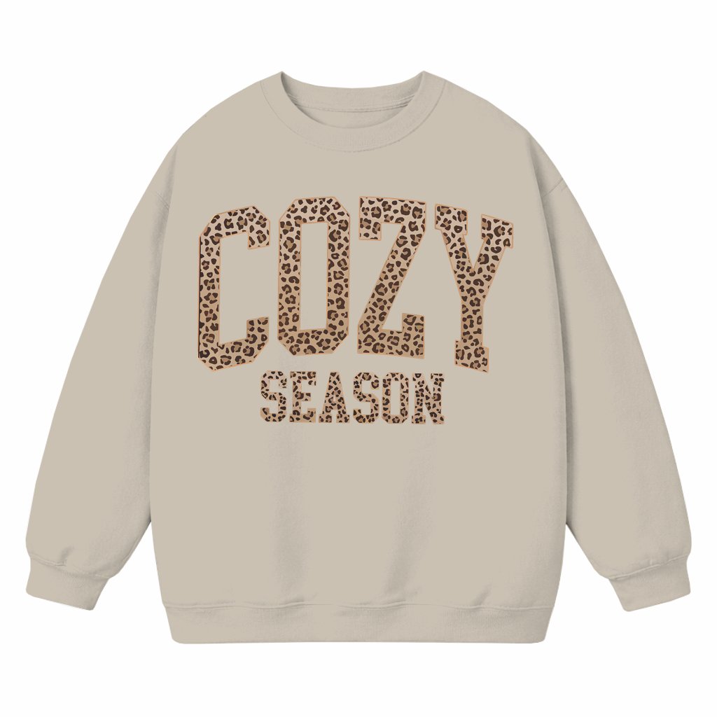 Leopard Cozy Sweatshirt – Fall Season Gift for Her - front view