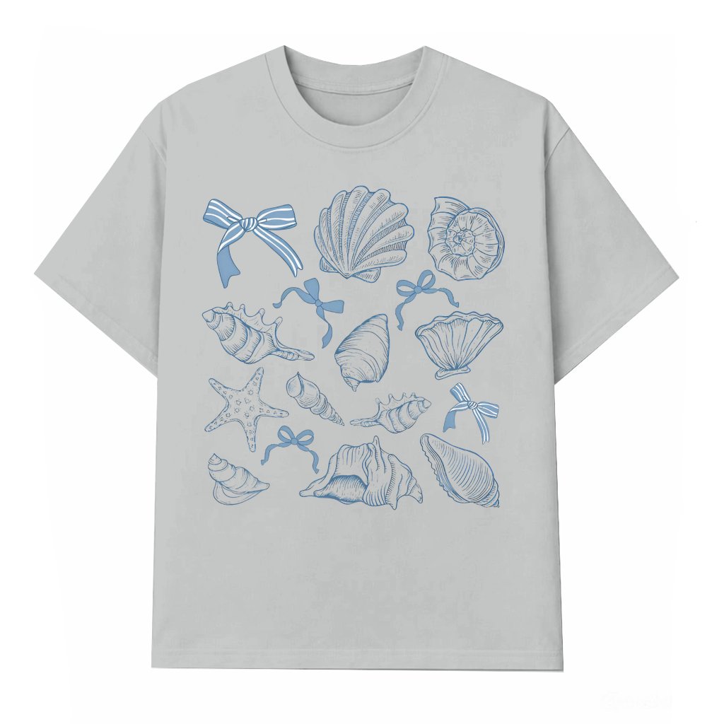 Coquette Seashell T-shirt – Summer Beach Girls Trip Gift for Women Cute - front view