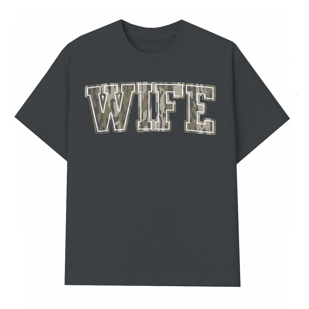 Camo Wife T-shirt – Gift for Wife Military Camouflage Trendy - front view