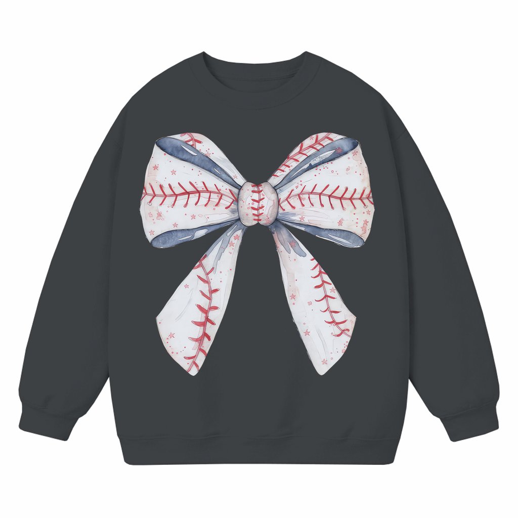Baseball Coquette Camo Bow Sweatshirt – Birthday Gift for Her Old School Style - front view