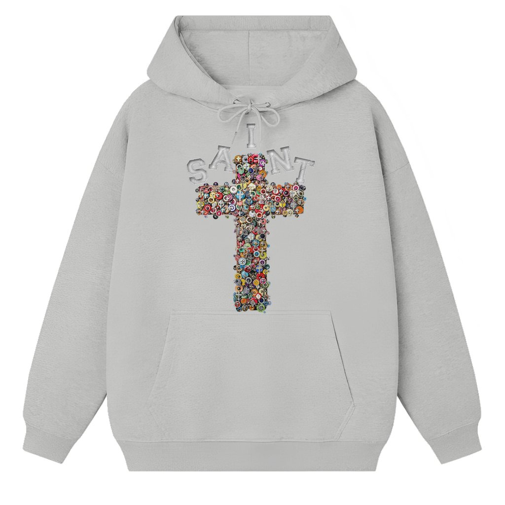 Vintage Saint Cross Football Hoodie – Christian Gift for Football Fans - front view