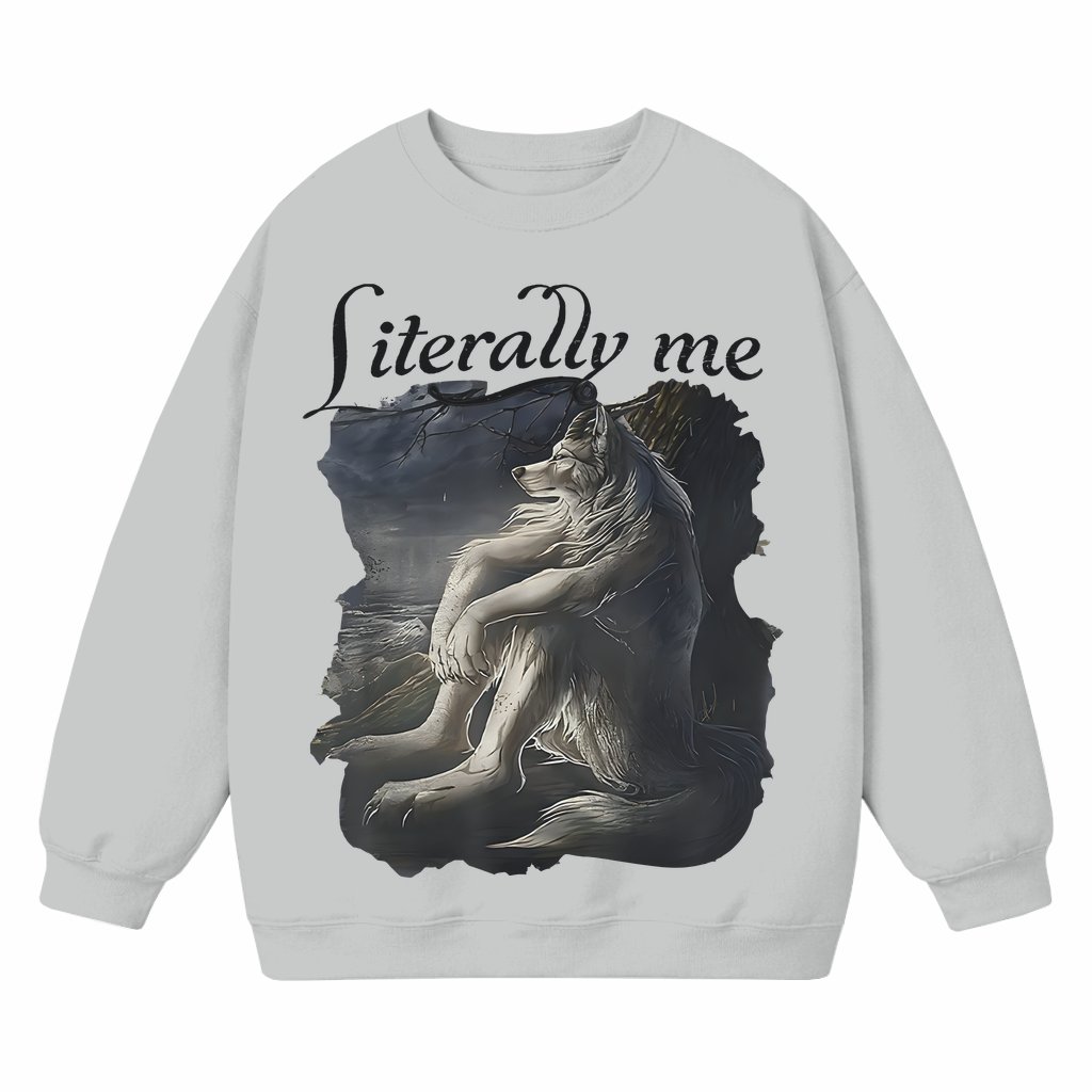 Funny Vintage Alpha Wolf Sweatshirt – Gift for Men Grunge - front view