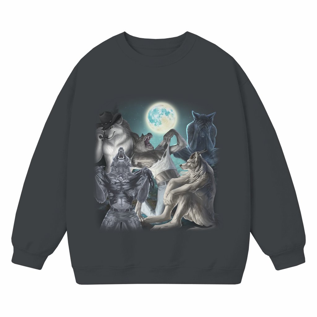 Alpha Wolf Sweatshirt – Vintage 90s Retro Meme Grunge Emo Gift for Him - front view