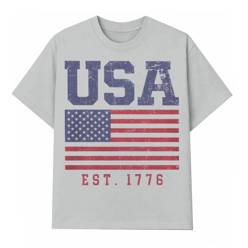 USA Flag T-shirt – 4th of July Patriotic Gift Vintage Retro - front view