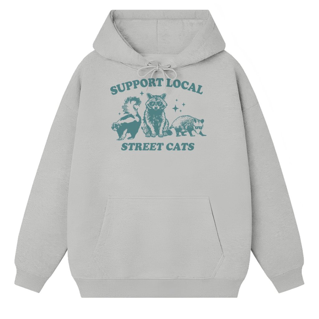 Funny Street Cats Hoodie – Gift for Animal Lover Vintage Retro - front view