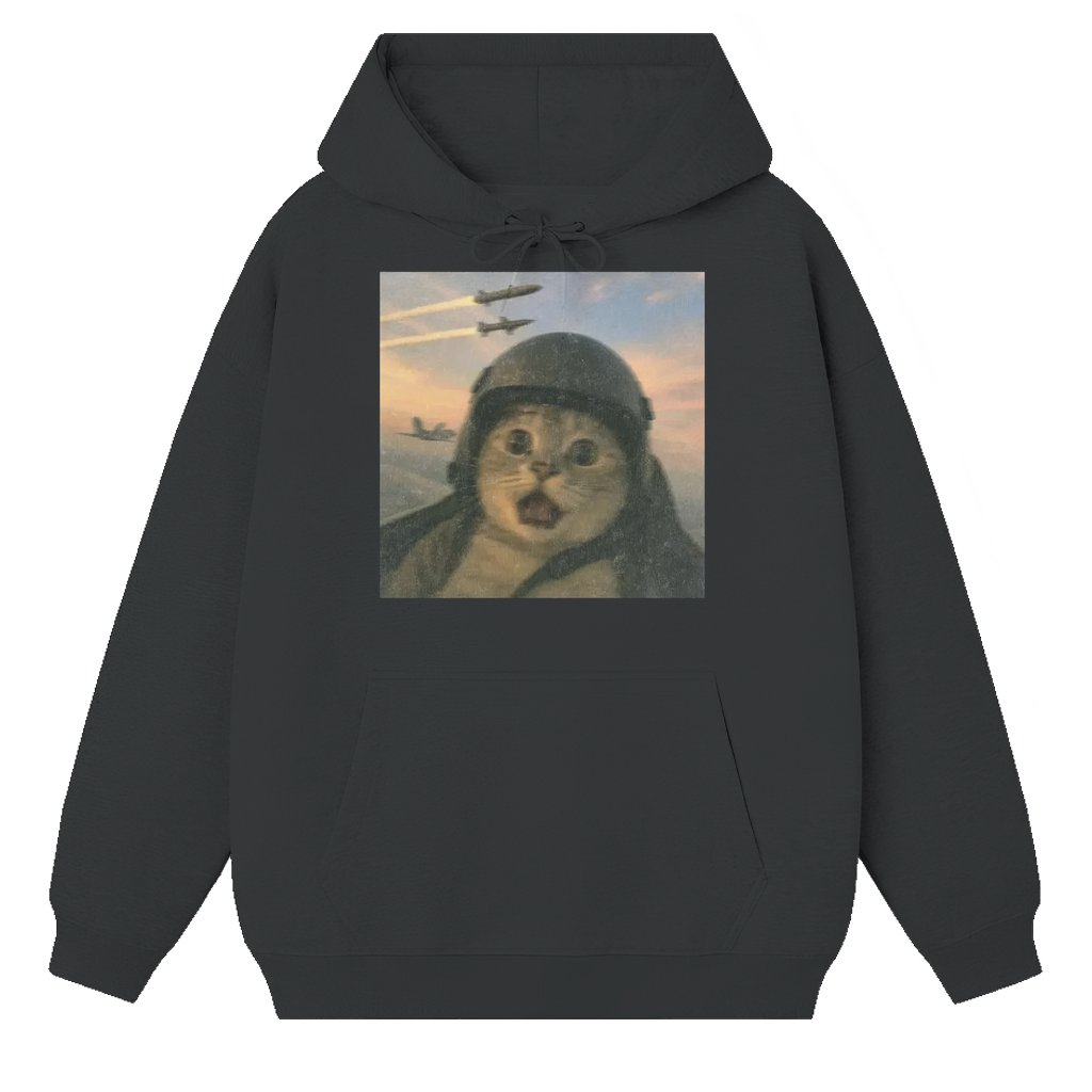 Funny Cat Hoodie – Cat Lover Gift Vintage Washed - front view