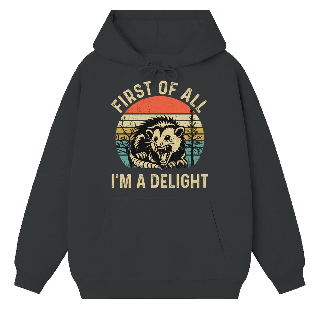 Funny Delightful Hoodie – Gift for Women Vintage Y2K Cute Casual Style - front view