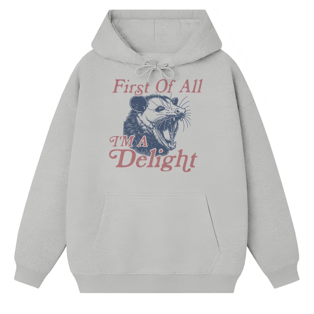 Funny Vintage Possum Hoodie – Retro Aesthetic Gift for Women - front view