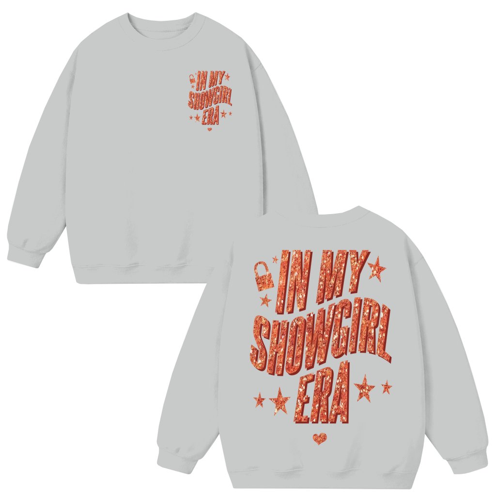 The Life of a Showgirl Sweatshirt – Gift for Her Vintage Glitter 2-Sided Print - front view
