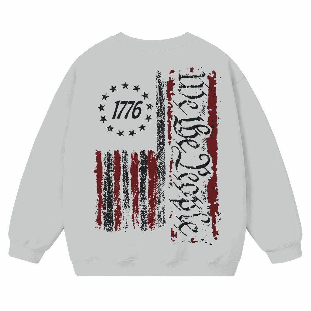 Patriotic 1776 We the People Sweatshirt – 4th of July American Flag Vintage Gift - front view