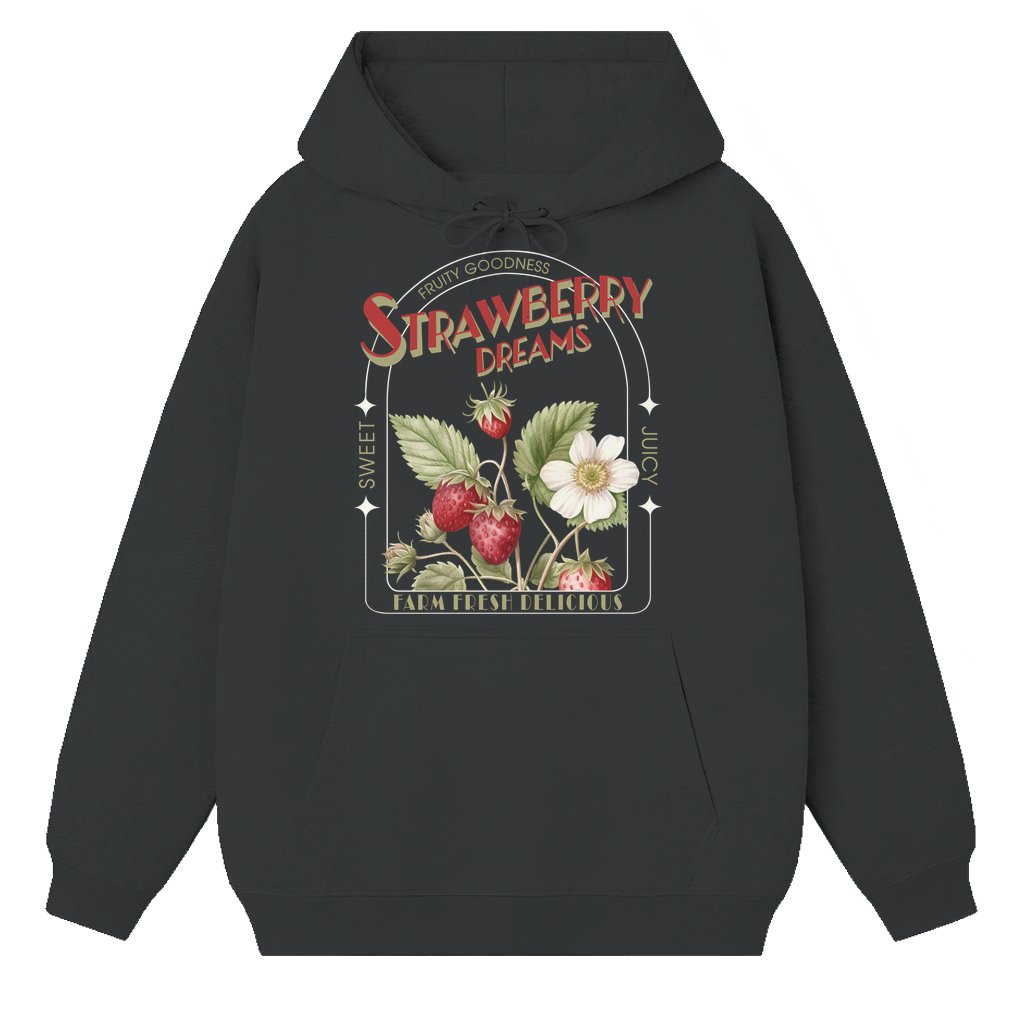 Cute Vintage Strawberry Dreams Hoodie – Gift for Fruit Lover Retro - front view