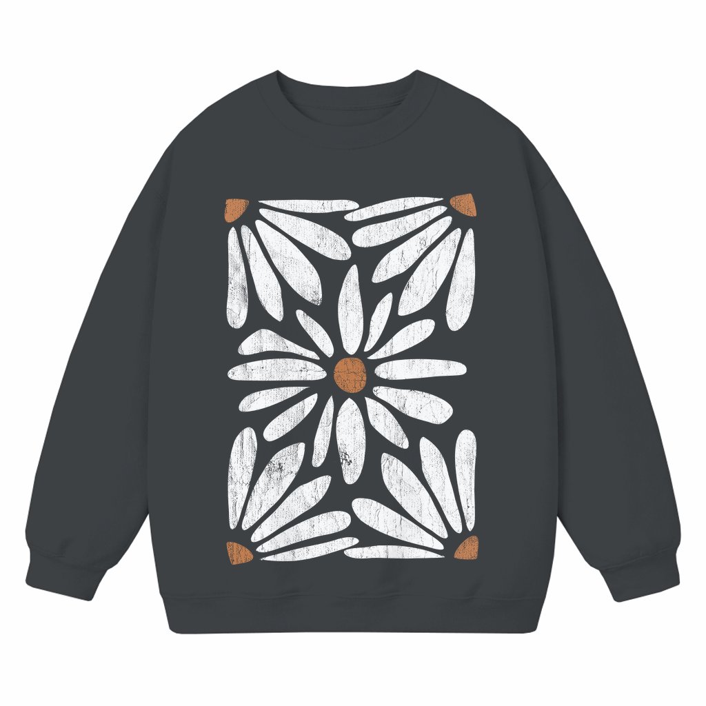 Vintage Boho Daisy Botanical Sweatshirt – Gift for Women Cute Trendy - front view