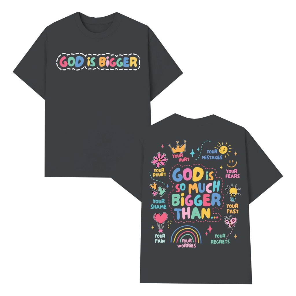 Good Is Bigger Heart Print T-shirt – Gift for Men Women Vintage Casual - front view
