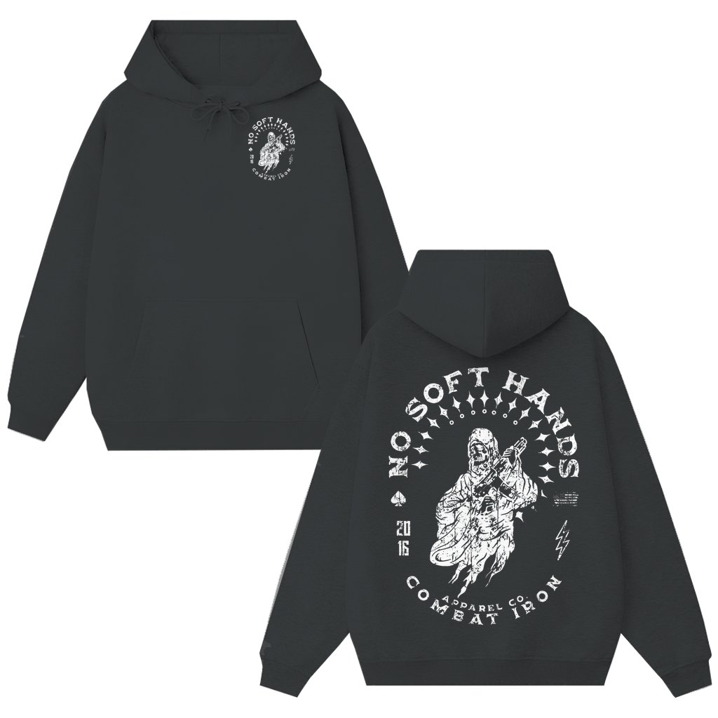 No Soft Hands Reaper Hoodie – Birthday Gift for Him Vintage Cowboy Style 2 Sided Print - front view