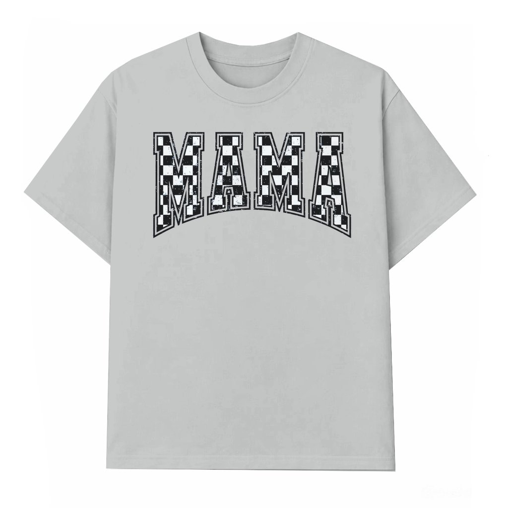 Vintage Checkered Mama T-shirt – Gift for Mom - front view
