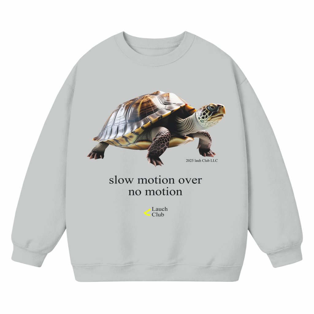 Funny Slow Motion Turtle Sweatshirt – Birthday Gift for Men Women Vintage Retro - front view