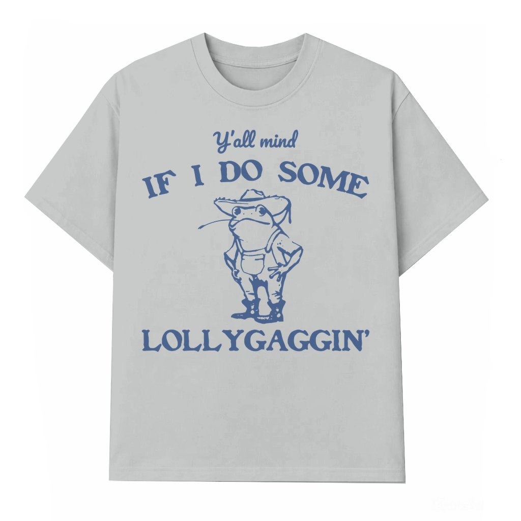 Funny Vintage Frog Lollygaggin' T-shirt – Birthday Gift Retro Meme Indie - front view