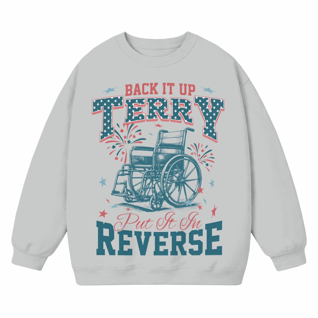 Funny Wheelchair Fireworks Sweatshirt – 4th of July Patriotic Humor Gift - front view