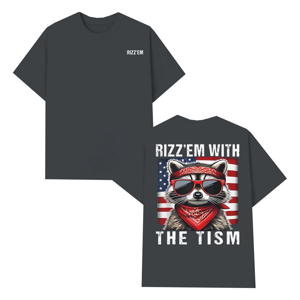 Funny Raccoon Rizz'em T-shirt – Gift for Men Women 2 Sided Print - front view