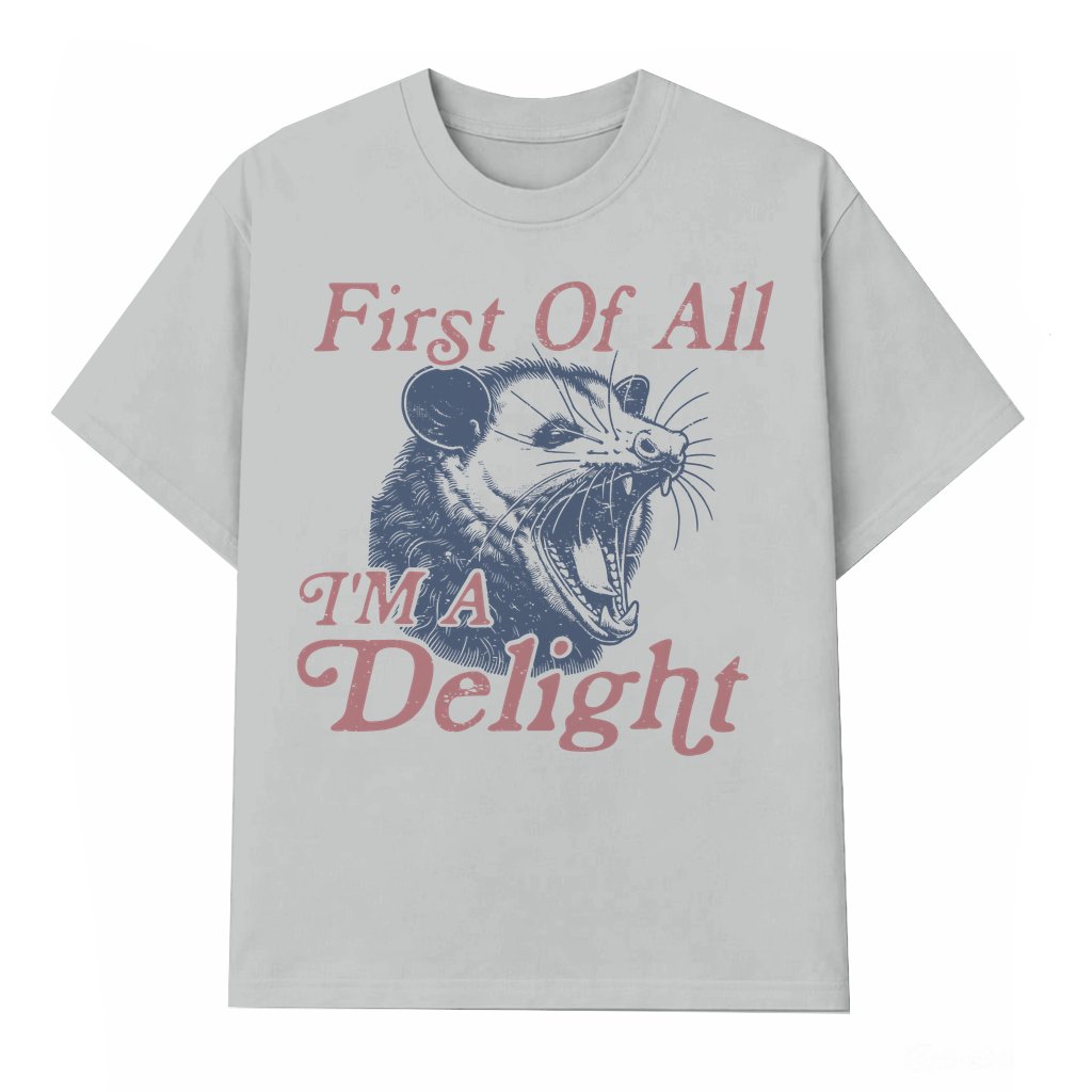 Funny I'm a Delight Possum T-shirt – Birthday Gift for Men Women Vintage Retro - front view