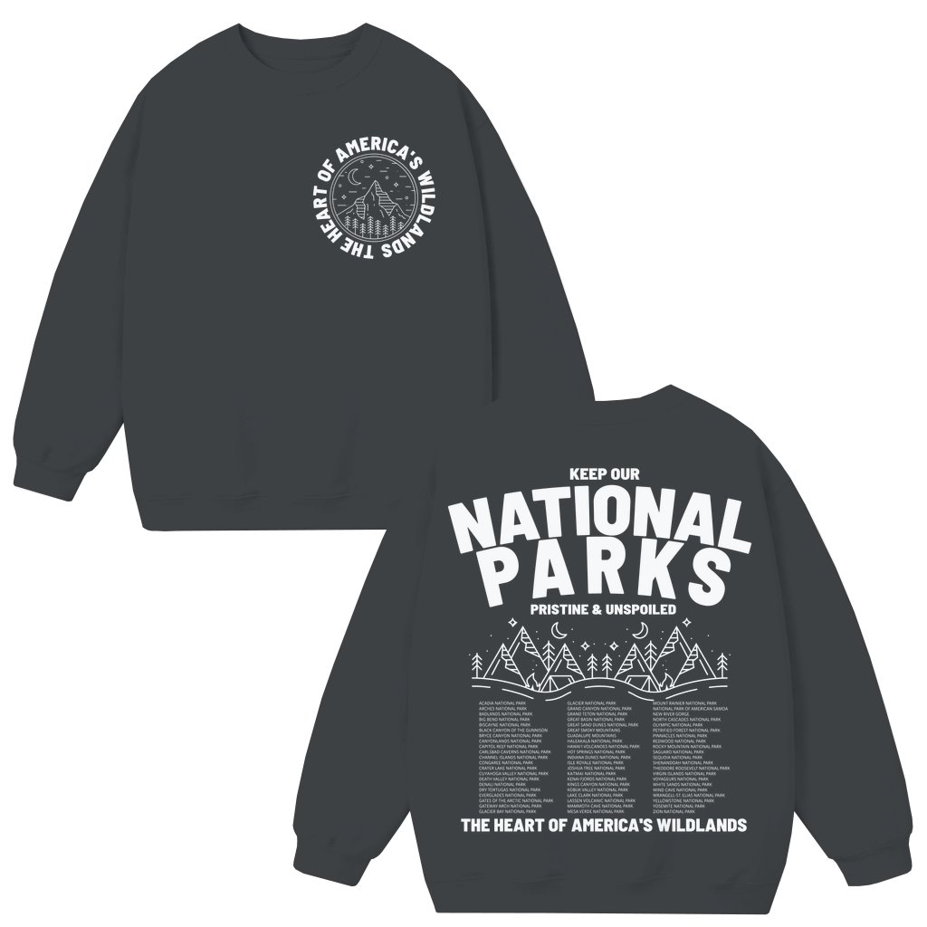 National Park Sweatshirt – Nature Lover Gift for Women Trendy Streetwear 2 Sided - front view