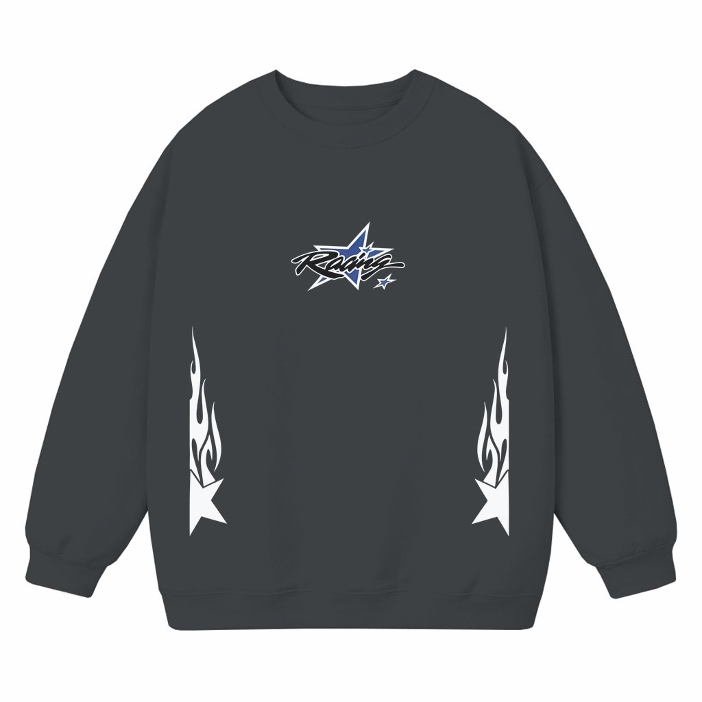 Trendy Star and Letter Sweatshirt – Birthday Gift for Men Streetwear - front view