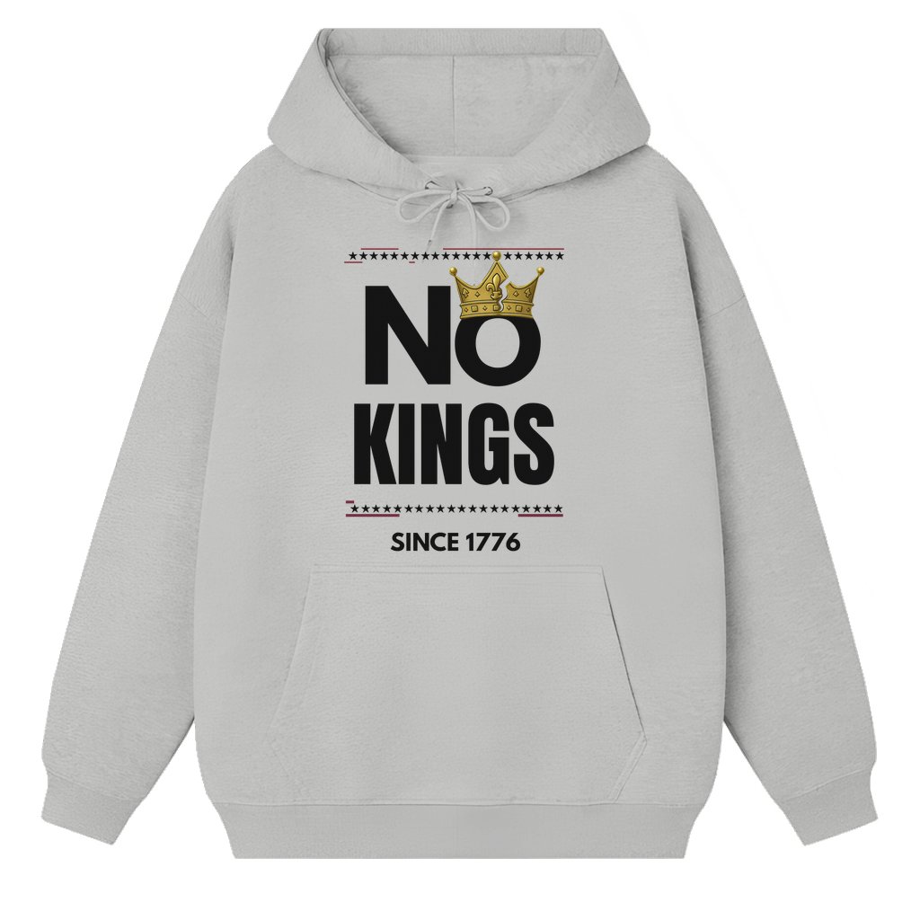 No Kings Anti-Oligarchy Hoodie – Gift for Activist Streetwear - front view
